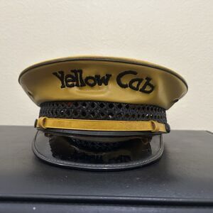 Vintage Yellow Cab Co. Company Driver Leather Hat Lancaster Brand 7 3/4 EUC